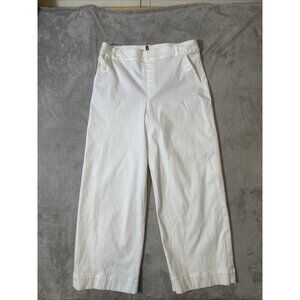 SPANX Stretch Twill Cropped Wide Leg Pants White 20312R Size XL
